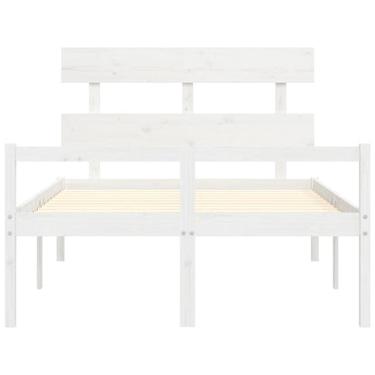 Letto per Anziani Bianco Testiera Small Double Legno Massello