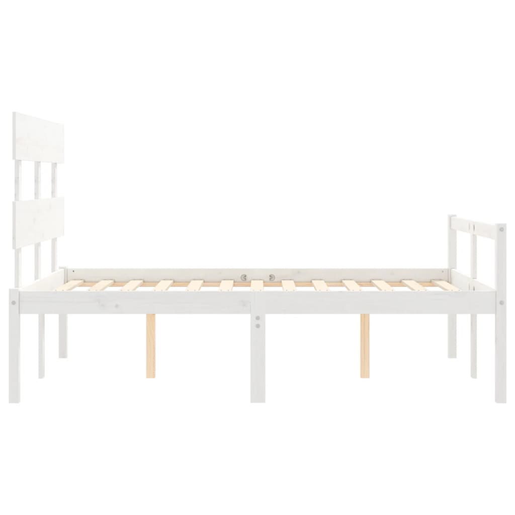 Letto per Anziani Bianco Testiera Small Double Legno Massello | homemem39