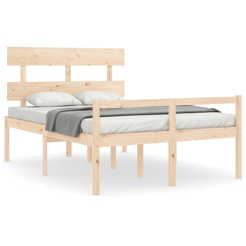 Letto per Anziani con Testiera 140x190 cm in Legno Massello