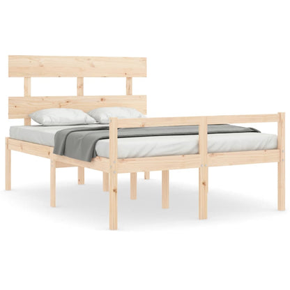 Letto per Anziani con Testiera 140x190 cm in Legno Massello