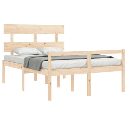 Letto per Anziani con Testiera 140x190 cm in Legno Massello