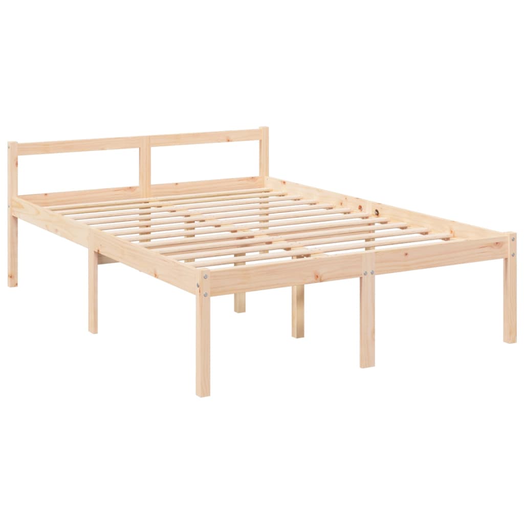 Letto per Anziani con Testiera 140x190 cm in Legno Massello - homemem39
