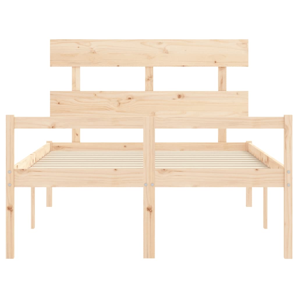 Letto per Anziani con Testiera 140x190 cm in Legno Massello