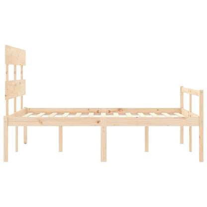 Letto per Anziani con Testiera 140x190 cm in Legno Massello