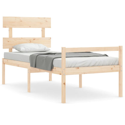 Letto per Anziani con Testiera 90x200 cm in Legno Massello
