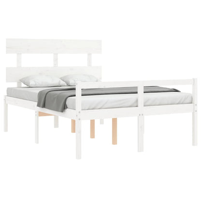 Letto per Anziani con Testiera Bianco 120x200 cm Legno Massello