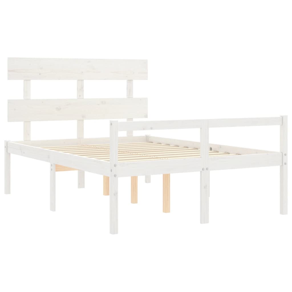 Letto per Anziani con Testiera Bianco 120x200 cm Legno Massello