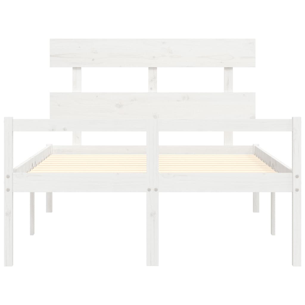 Letto per Anziani con Testiera Bianco 120x200 cm Legno Massello
