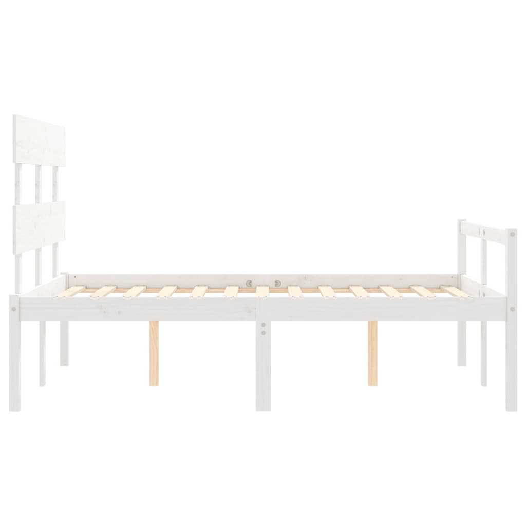 Letto per Anziani con Testiera Bianco 120x200 cm Legno Massello