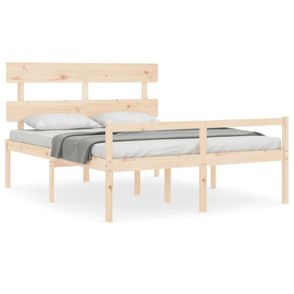 Letto per Anziani con Testiera 160x200 cm in Legno Massello