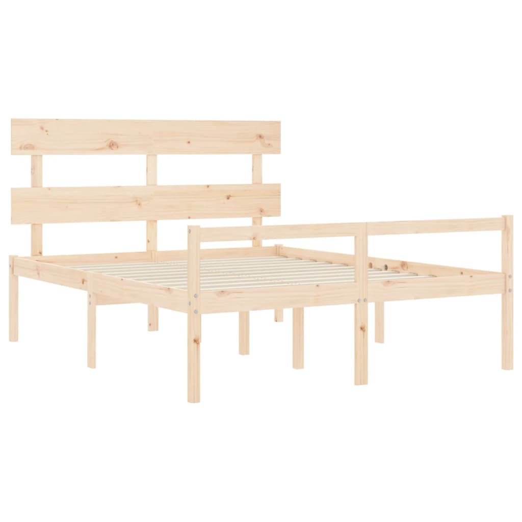 Letto per Anziani con Testiera 160x200 cm in Legno Massello