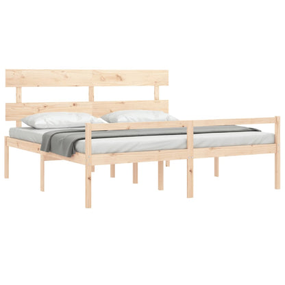 Letto per Anziani con Testiera 200x200 cm in Legno Massello