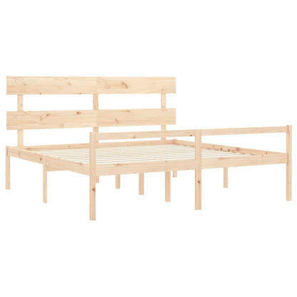 Letto per Anziani con Testiera 200x200 cm in Legno Massello