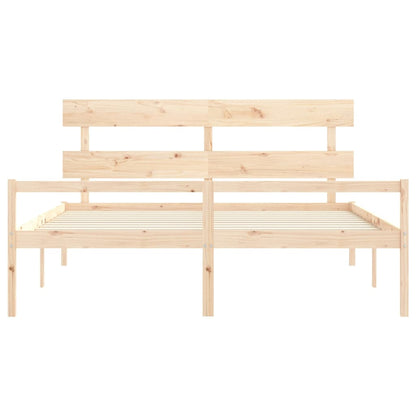Letto per Anziani con Testiera 200x200 cm in Legno Massello