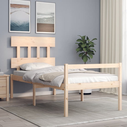 Letto per Anziani con Testiera Single in Legno Massello | homemem39