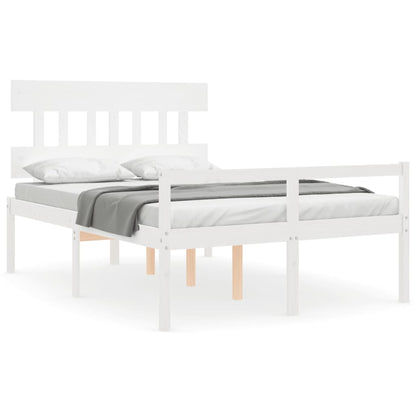 Letto per Anziani con Testiera Bianco 140x190 cm Legno Massello | homemem39