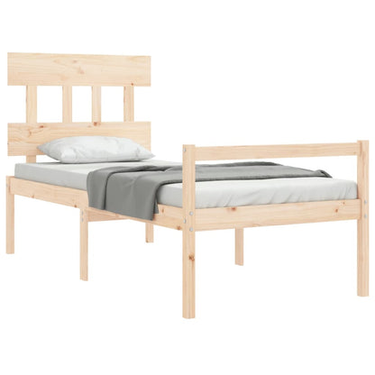 Letto per Anziani con Testiera 90x200 cm in Legno Massello