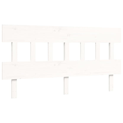 Letto per Anziani con Testiera Bianco 160x200 cm Legno Massello
