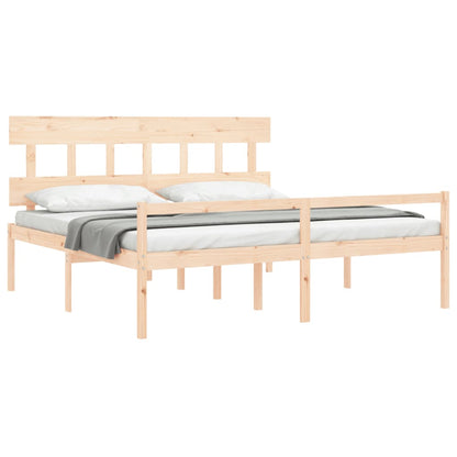 Letto per Anziani con Testiera 200x200 cm in Legno Massello