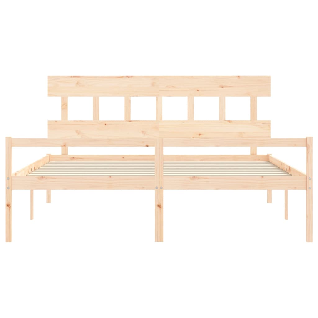 Letto per Anziani con Testiera 200x200 cm in Legno Massello