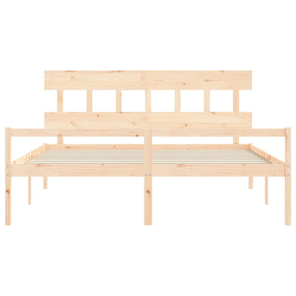 Letto per Anziani con Testiera 200x200 cm in Legno Massello