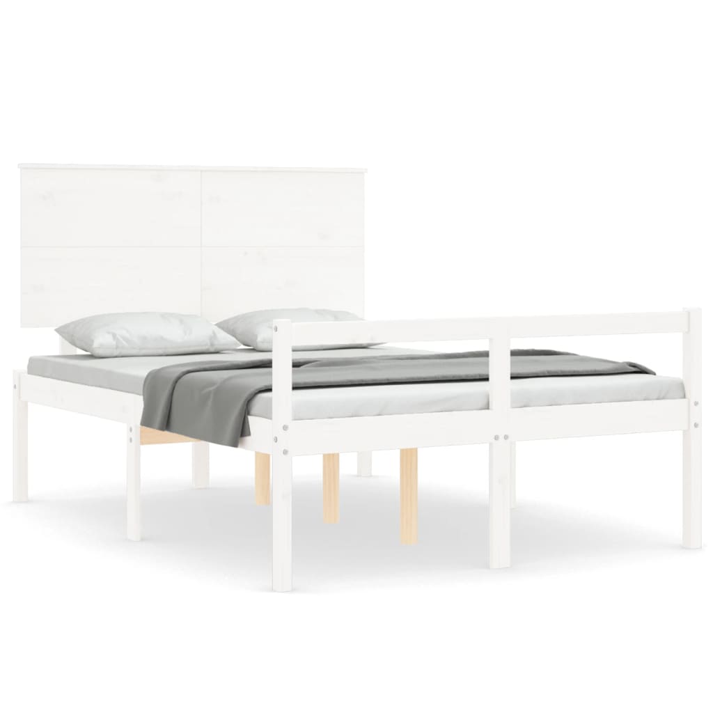 Letto per Anziani Bianco Testiera Small Double Legno Massello | homemem39