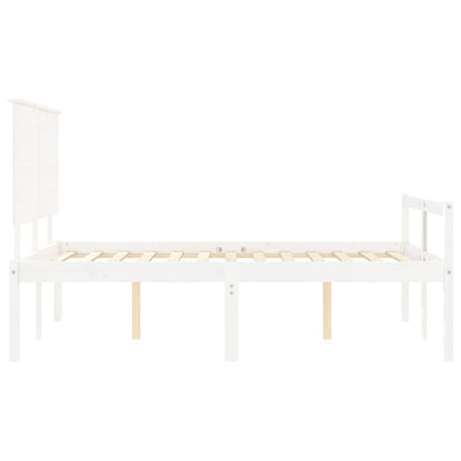 Letto per Anziani Bianco Testiera Small Double Legno Massello | homemem39