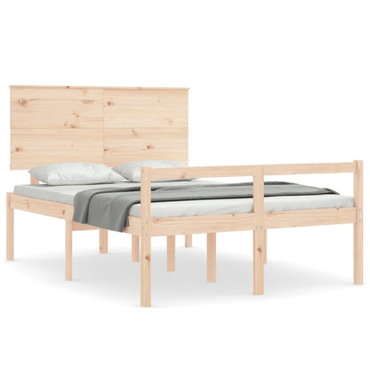 Letto per Anziani con Testiera 140x190 cm in Legno Massello