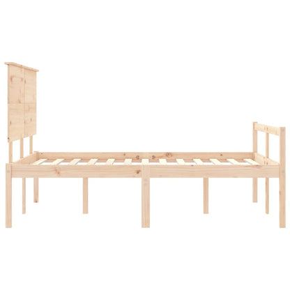 Letto per Anziani con Testiera 140x190 cm in Legno Massello