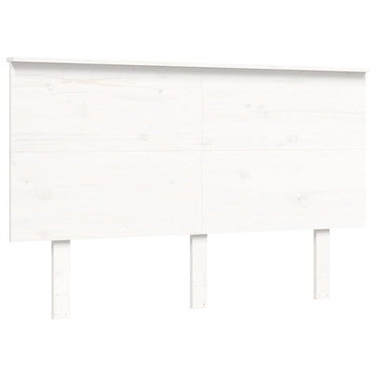Letto per Anziani con Testiera Bianco 140x190 cm Legno Massello