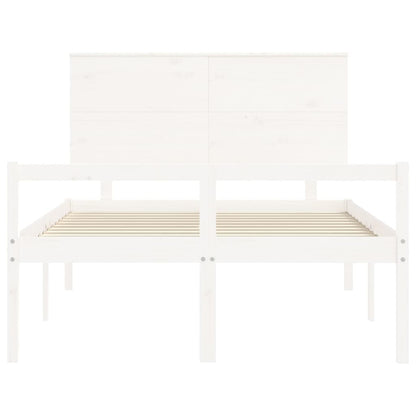 Letto per Anziani con Testiera Bianco 120x200 cm Legno Massello