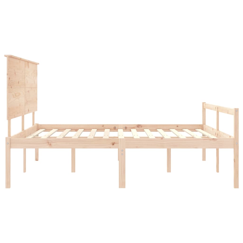 Letto per Anziani con Testiera Bianco Super King Legno Massello