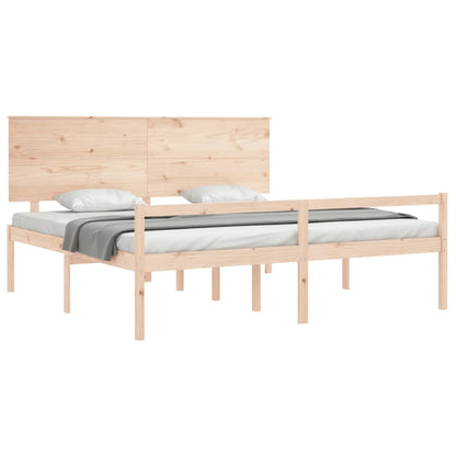 Letto per Anziani con Testiera 200x200 cm in Legno Massello