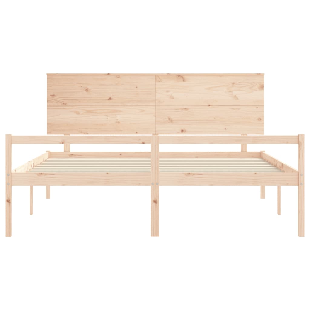 Letto per Anziani con Testiera 200x200 cm in Legno Massello