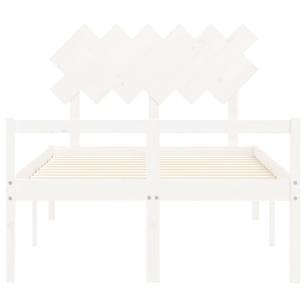 Letto per Anziani Bianco Testiera Small Double Legno Massello