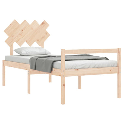 Letto per Anziani con Testiera 90x200 cm in Legno Massello