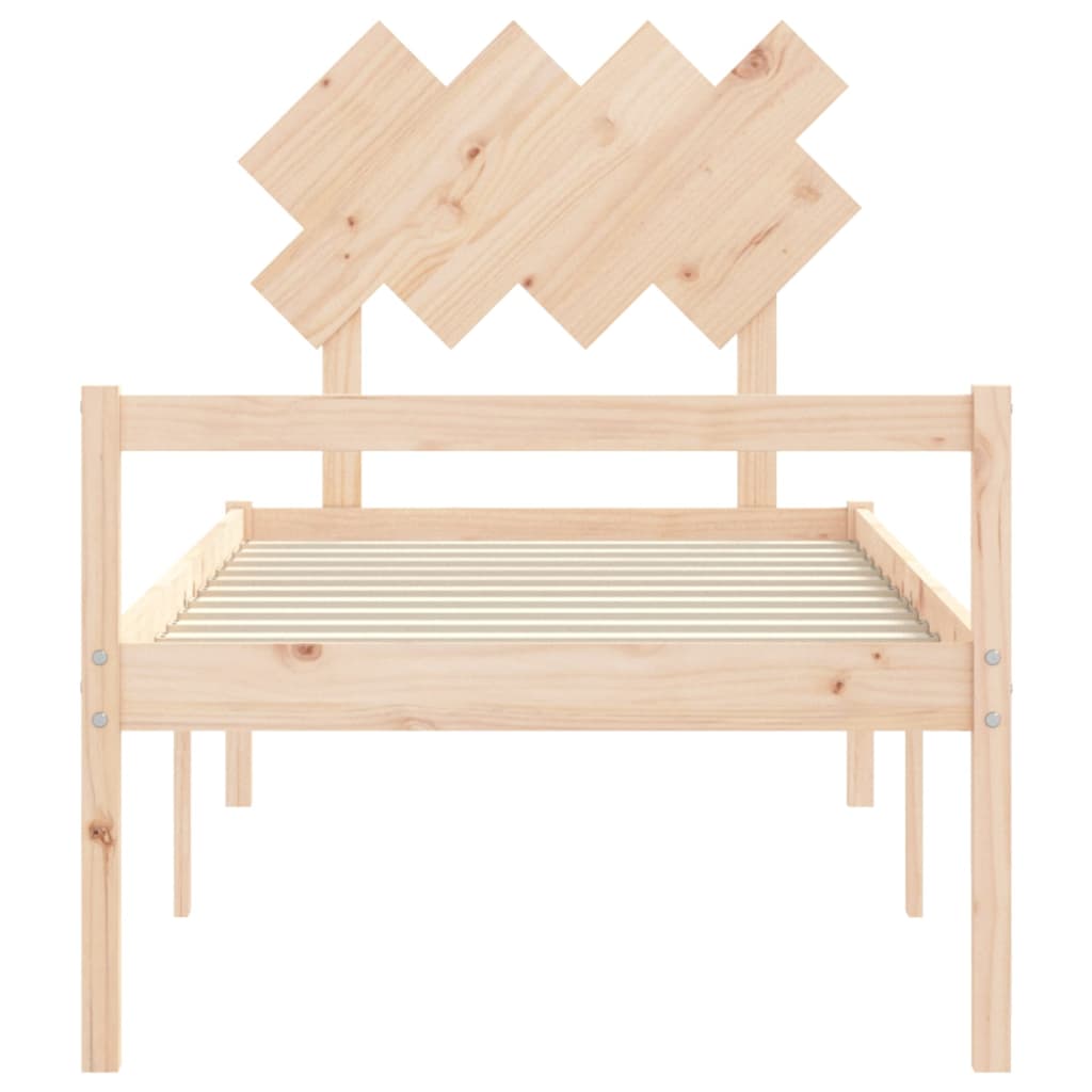 Letto per Anziani con Testiera 90x200 cm in Legno Massello