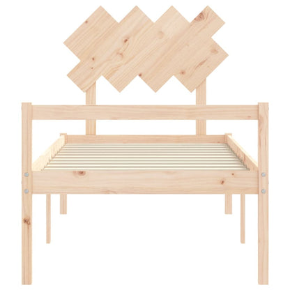 Letto per Anziani con Testiera 90x200 cm in Legno Massello