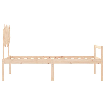 Letto per Anziani con Testiera 90x200 cm in Legno Massello