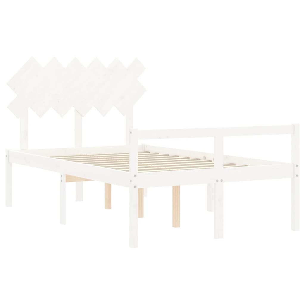 Letto per Anziani con Testiera Bianco 120x200 cm Legno Massello