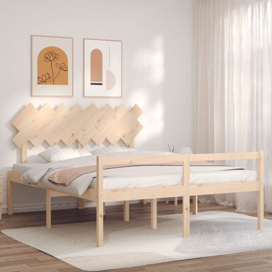 Letto per Anziani con Testiera 160x200 cm in Legno Massello | homemem39