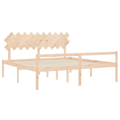 Letto per Anziani con Testiera 200x200 cm in Legno Massello