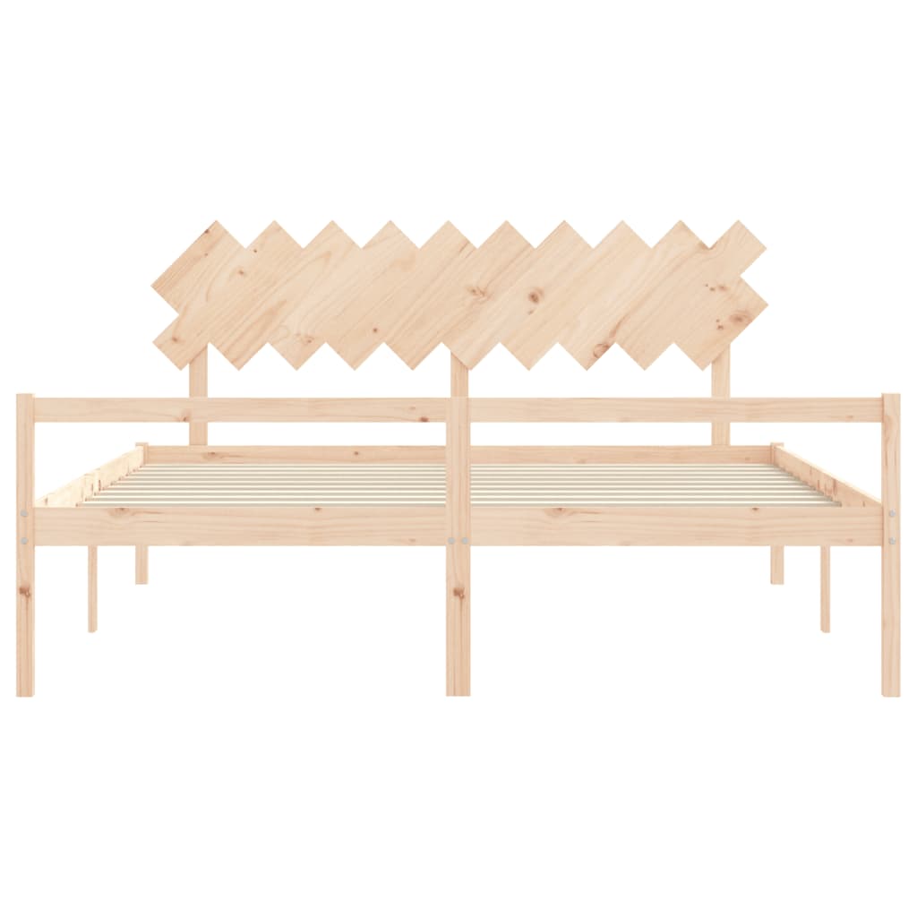 Letto per Anziani con Testiera 200x200 cm in Legno Massello