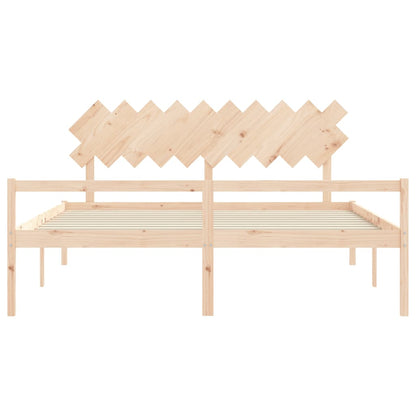 Letto per Anziani con Testiera 200x200 cm in Legno Massello