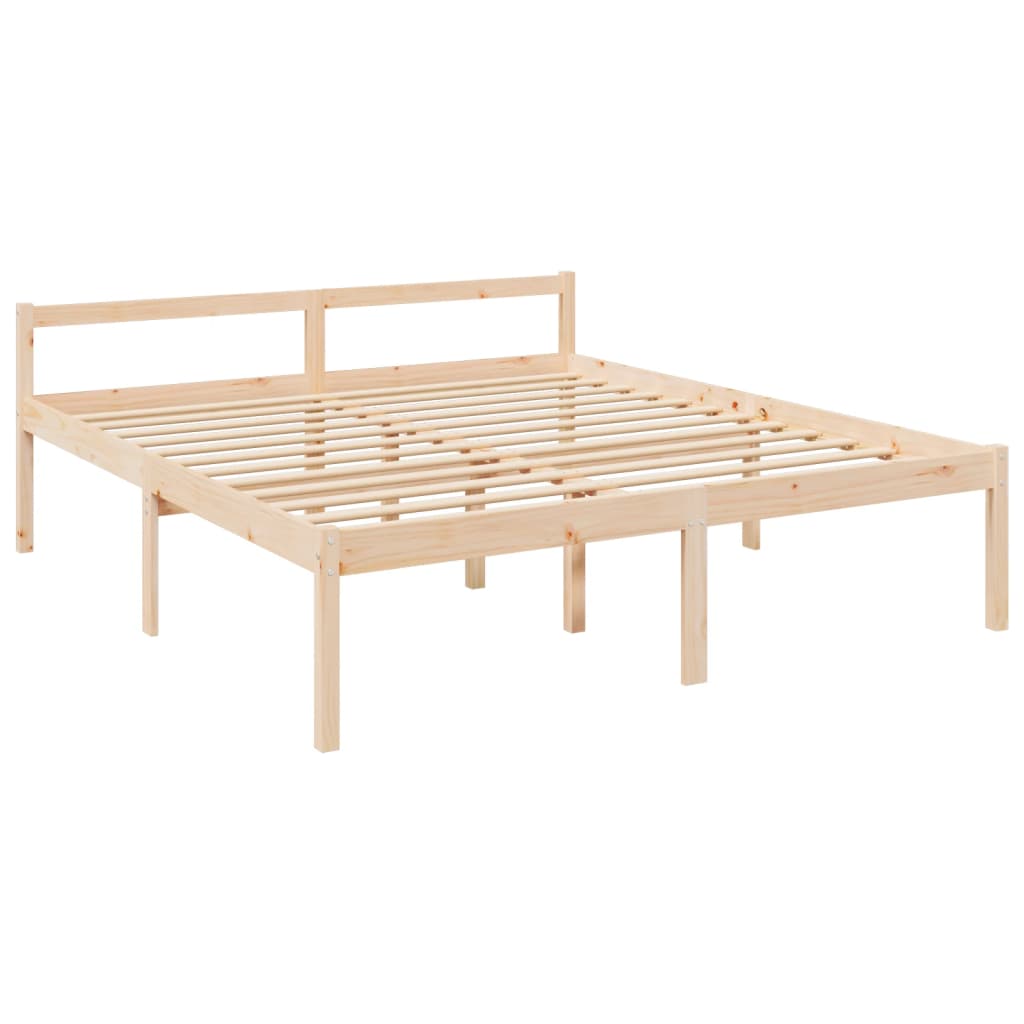 Letto per Anziani con Testiera 200x200 cm in Legno Massello
