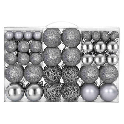 Palline di Natale 100 pz Grigie 3 / 4 / 6 cm