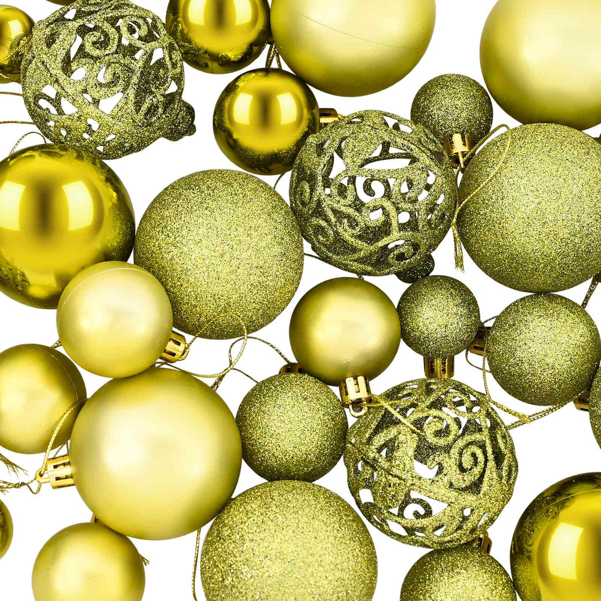 Palline di Natale 100 pz Verde Chiaro 3 / 4 / 6 cm