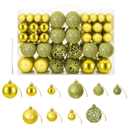 Palline di Natale 100 pz Verde Chiaro 3 / 4 / 6 cm