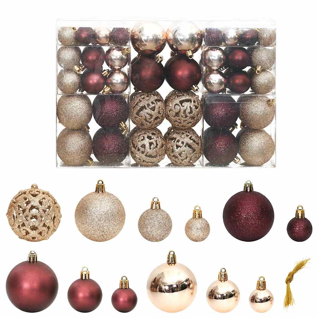 Palline di Natale 100 pz Champagne e Marrone 3 / 4 / 6 cm | homemem39