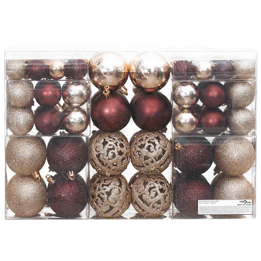 Palline di Natale 100 pz Champagne e Marrone 3 / 4 / 6 cm | homemem39
